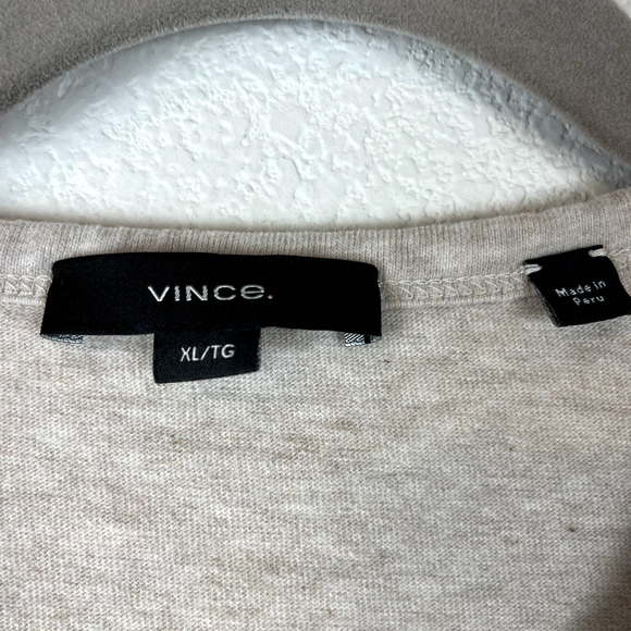 Vince Sueded Jersey Long Sleeve Henley Shirt Mens XL Beige Soft Classic Preppy - Picture 7 of 16